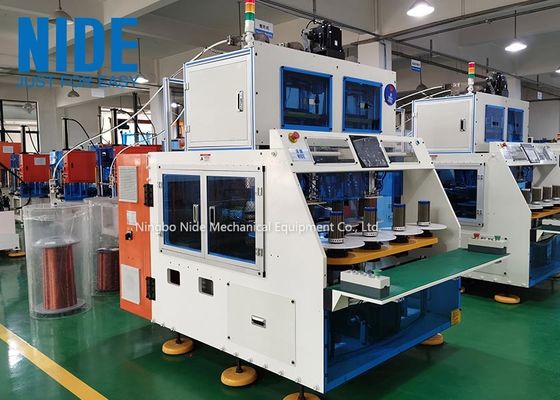 Induksi 8 Stasiun Motor Stator Winding Machine Disesuaikan